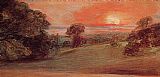Evening Canvas Paintings - Evening Landscape at East Bergholt